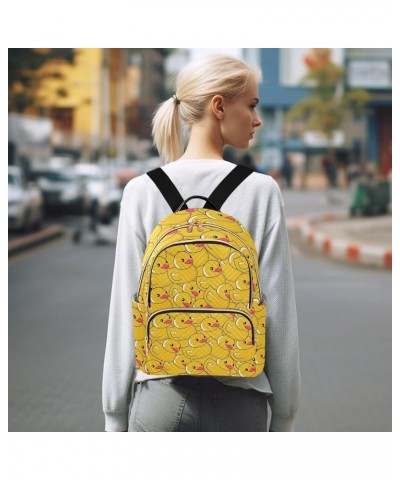 Backpack Purse for Women Kawaii Yellow Ducks, Mini Fashion Backpack Cute Lightweight Casual Daypack Shoulder Bag Travel Backp...