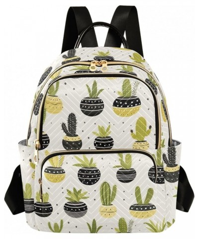 Cute Green Cactus Backpack for Women Fashion Shoulder Bags Small Casual Daypack Travel Bag S 202a3117 S(10.23"x5.11"x12.59") ...