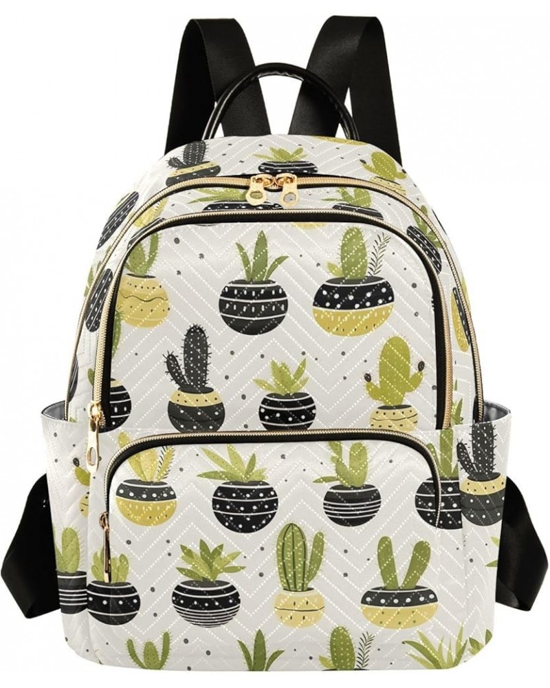 Cute Green Cactus Backpack for Women Fashion Shoulder Bags Small Casual Daypack Travel Bag S 202a3117 S(10.23"x5.11"x12.59") ...