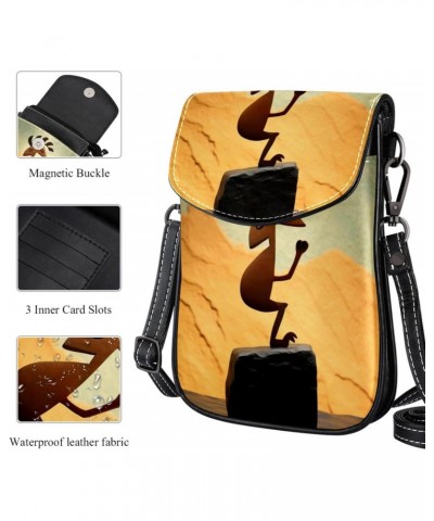 Crossbody Bags for Women,Crossbody Bag Men,Small Sling Bag,Ancient Ethnic Style People,Crossbody Purse $12.90 Crossbody Bags