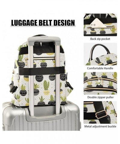 Cute Green Cactus Backpack for Women Fashion Shoulder Bags Small Casual Daypack Travel Bag S 202a3117 S(10.23"x5.11"x12.59") ...