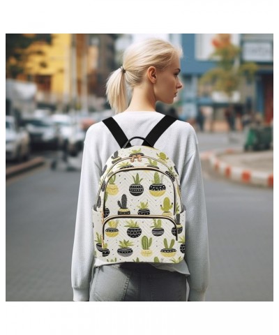 Cute Green Cactus Backpack for Women Fashion Shoulder Bags Small Casual Daypack Travel Bag S 202a3117 S(10.23"x5.11"x12.59") ...