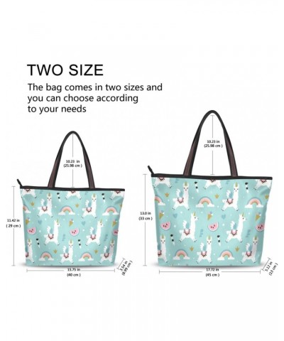 Alpaca Cartoon Handbags for Women Fashion Tote Bags Shoulder Bag for School Travel Work Shopping $9.43 Totes