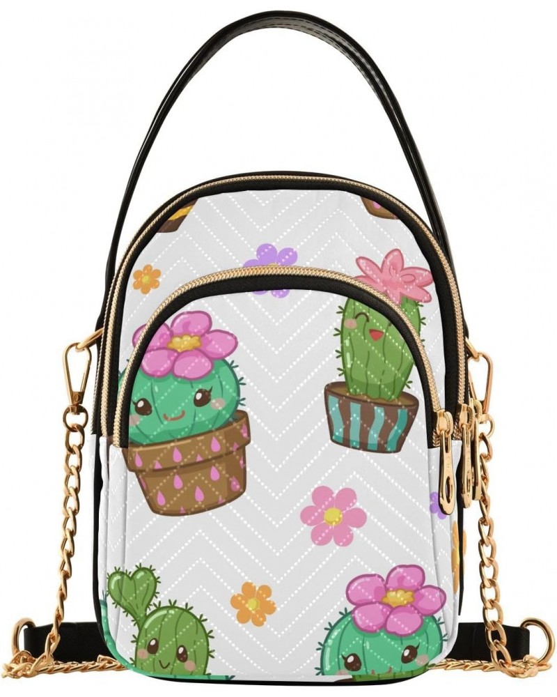 Cartoon Cactus Design Crossbody Bags Shoulder Bag for Women Stylish Ladies Messenger Bags Cell Phone Purse and Handbags Walle...