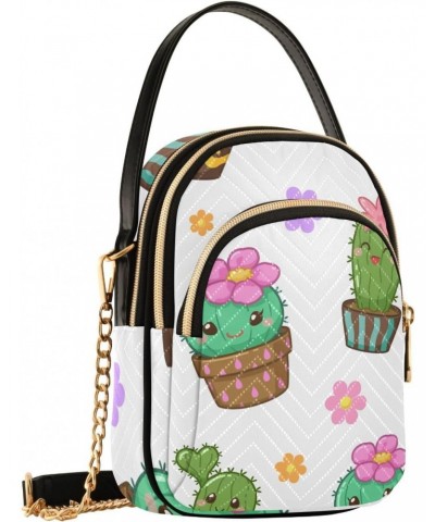 Cartoon Cactus Design Crossbody Bags Shoulder Bag for Women Stylish Ladies Messenger Bags Cell Phone Purse and Handbags Walle...