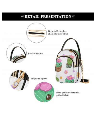 Cartoon Cactus Design Crossbody Bags Shoulder Bag for Women Stylish Ladies Messenger Bags Cell Phone Purse and Handbags Walle...