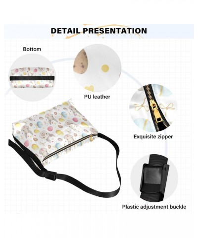 Easter Pattern Bunnies Soft PU Leather Shoulder Bag for Women Stylish Ladies Crossbody Purse with Zipper Closure Messenger Ba...