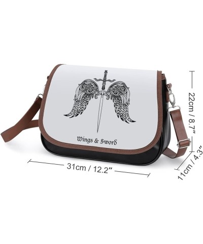 Leather Hobo Bags Women's Crossbody Shoulder Bag Classic City Top Handle Satchels Sword Wings White Color7 $28.99 Hobo Bags