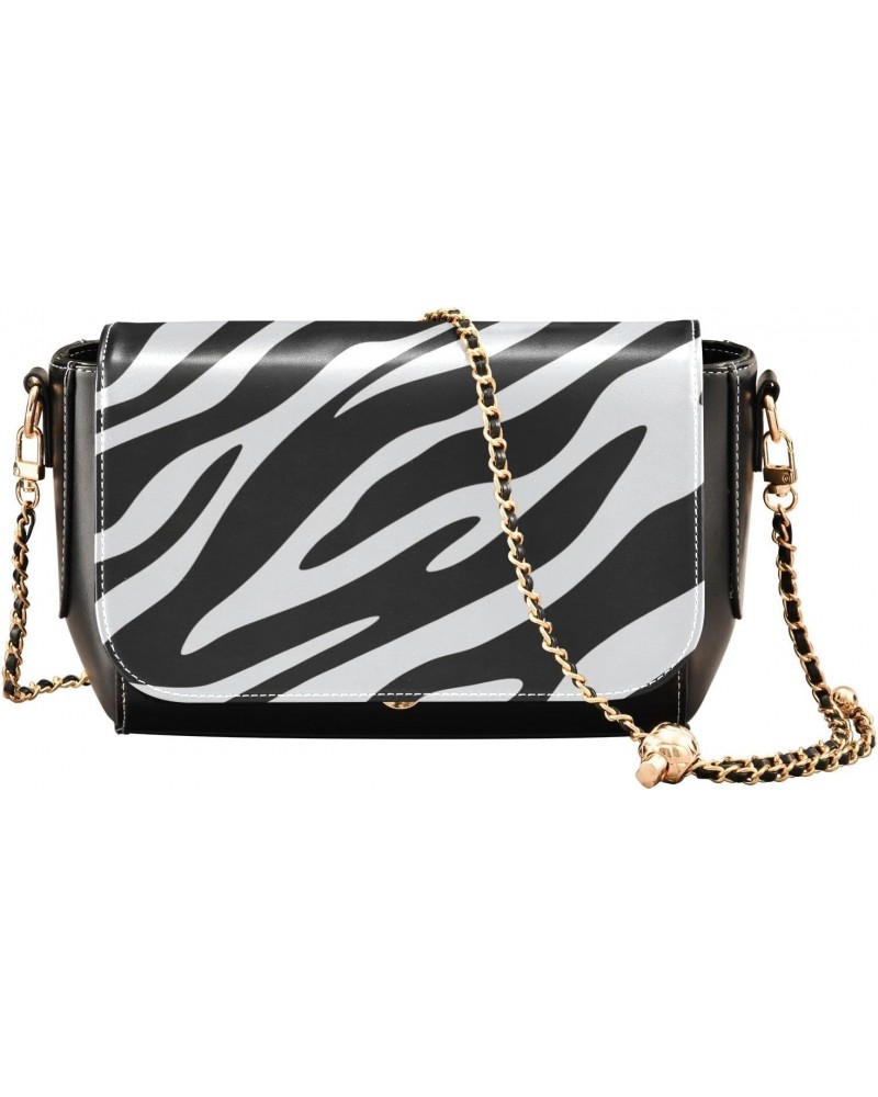 Zebra Fur Pattern Women's Crossbody Handbags,Women's Shoulder Handbag Purse with PU Leather $17.20 Crossbody Bags