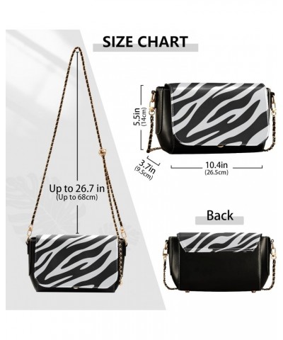 Zebra Fur Pattern Women's Crossbody Handbags,Women's Shoulder Handbag Purse with PU Leather $17.20 Crossbody Bags