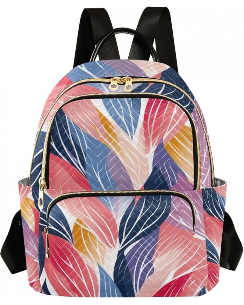 Mini Backpack Purse for Women, Rainbow Leaf Travel Bag Casual Daypack Shoulder Bag Small $13.12 Backpacks