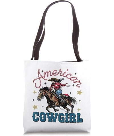 American Cowgirl July 4th Of July USA Coquette Patriotic Tote Bag $9.46 Totes