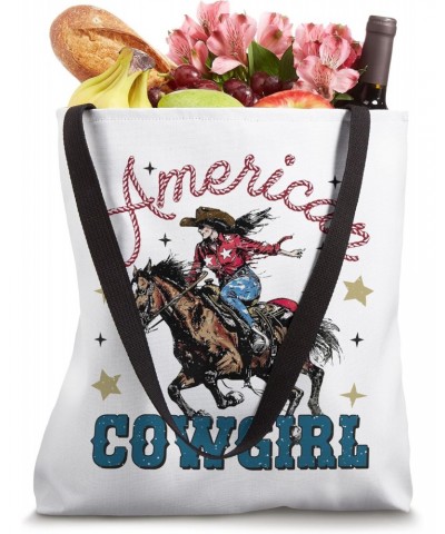 American Cowgirl July 4th Of July USA Coquette Patriotic Tote Bag $9.46 Totes