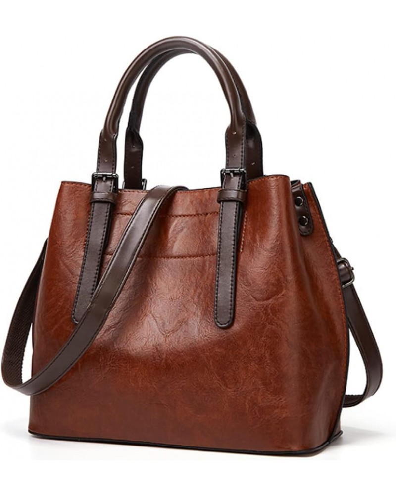 Women Handbags, Synthetic Leather Shoulder Bag,Messenger Bag Brown $35.34 Totes