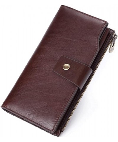 Men's Wallets Business Men Wallet Long Genuine Leather Clutch Wallet Male Quality Soft Cowhide Handmade Coin Pouch (Color : B...