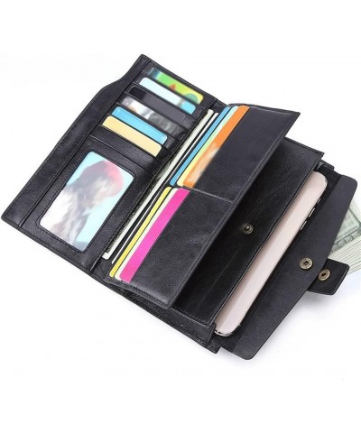 Men's Wallets Business Men Wallet Long Genuine Leather Clutch Wallet Male Quality Soft Cowhide Handmade Coin Pouch (Color : B...