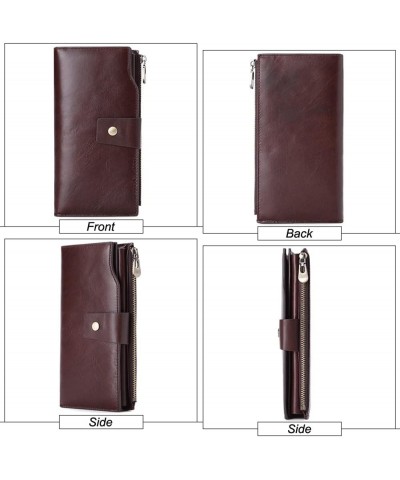 Men's Wallets Business Men Wallet Long Genuine Leather Clutch Wallet Male Quality Soft Cowhide Handmade Coin Pouch (Color : B...