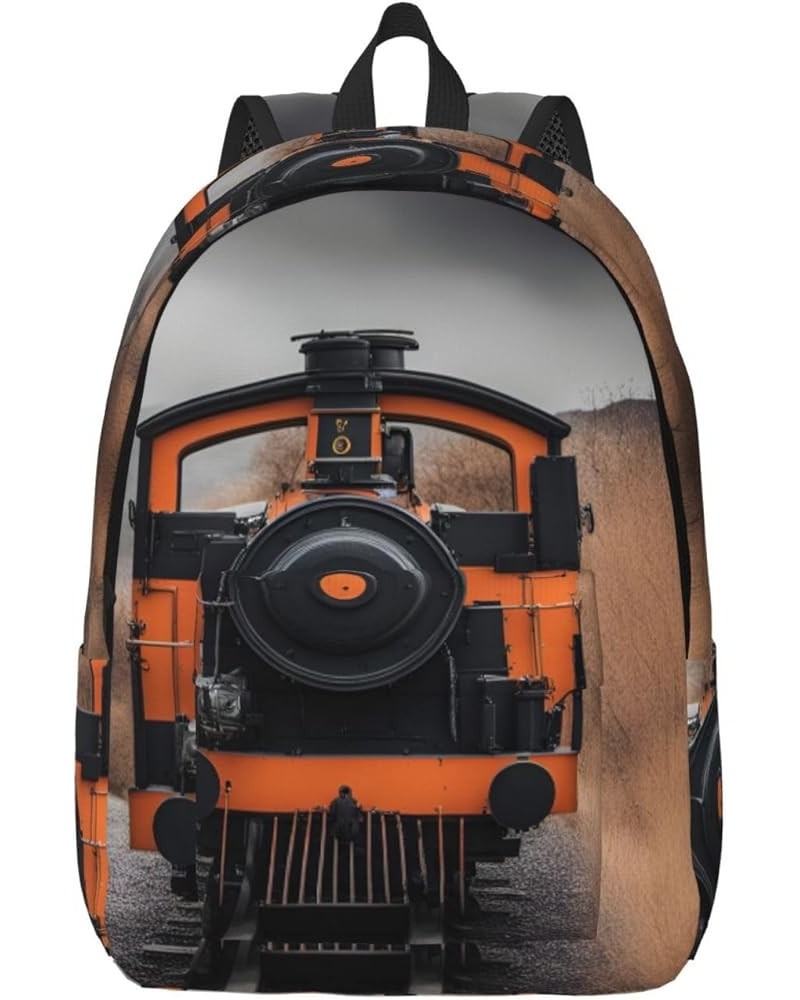 Locomotive Print Lightweight Travel Canvas Backpack Casual Daypack For Men Women Work, Sports, Beach Black Medium $18.17 Back...