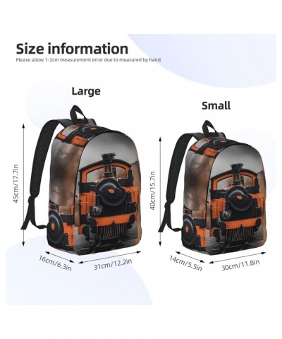 Locomotive Print Lightweight Travel Canvas Backpack Casual Daypack For Men Women Work, Sports, Beach Black Medium $18.17 Back...