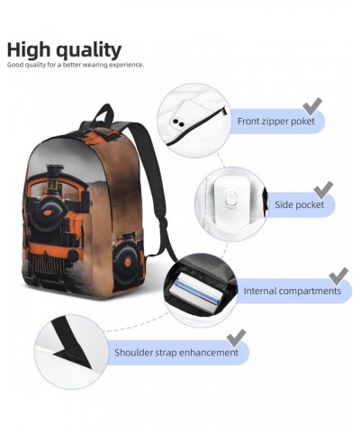 Locomotive Print Lightweight Travel Canvas Backpack Casual Daypack For Men Women Work, Sports, Beach Black Medium $18.17 Back...