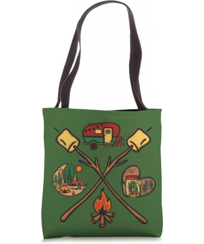 Funny Camper Family Graphic Campfire Smores Sticks Camping Tote Bag $12.16 Totes