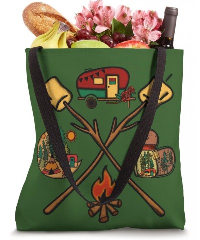 Funny Camper Family Graphic Campfire Smores Sticks Camping Tote Bag $12.16 Totes