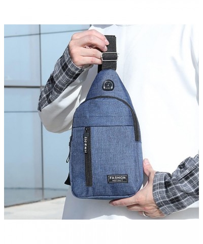 Sling Crossbody Bag for Men Women, Tactical Backpack Hiking Shoulder Daypack Mini Anti-Theft Motorcycle Chest Bags Blue $3.00...