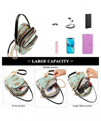 Cute Sea Turtles Crossbody Bags for Women Quilted Shoulder Bag Handbag with Chain Strap Trendy Cross Body Cell Phone Crossbod...