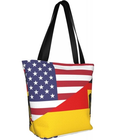 US-Germany Friendship Flag Women'S Casual One Shoulder Carry Shopping Bag Large Capacity Working Storage Handbag $17.22 Shoul...