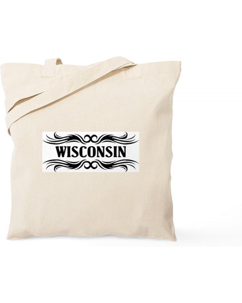 Wisconsin Grunge Tote Bag Natural Canvas Tote Bag, Cloth Shopping Bag Tribal Wisconsin Tote Bag $9.11 Travel Gear