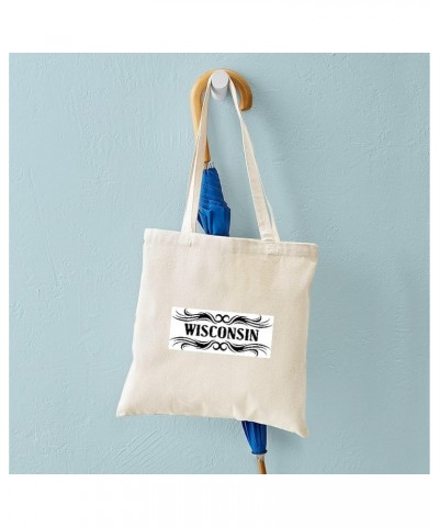 Wisconsin Grunge Tote Bag Natural Canvas Tote Bag, Cloth Shopping Bag Tribal Wisconsin Tote Bag $9.11 Travel Gear