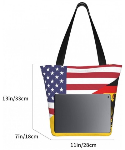 US-Germany Friendship Flag Women'S Casual One Shoulder Carry Shopping Bag Large Capacity Working Storage Handbag $17.22 Shoul...