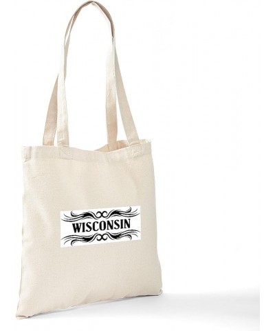 Wisconsin Grunge Tote Bag Natural Canvas Tote Bag, Cloth Shopping Bag Tribal Wisconsin Tote Bag $9.11 Travel Gear