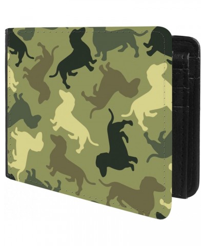 Unique Desige Pattern - Military pattern with camouflage dogs, Slim Front Pocket Wallet Billfold RFID Blocking $10.63 Wallets