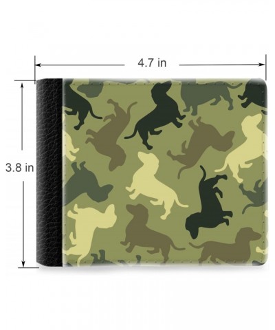 Unique Desige Pattern - Military pattern with camouflage dogs, Slim Front Pocket Wallet Billfold RFID Blocking $10.63 Wallets