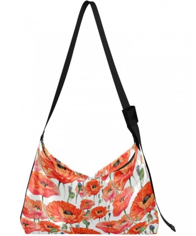 Wildflower Poppies Flower Tote Bag for Women Large Hobo Bags Crossbody Bag Hobo Wallet with Adjustable Strap for Men $18.80 T...