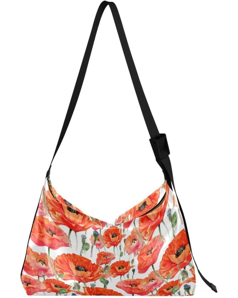 Wildflower Poppies Flower Tote Bag for Women Large Hobo Bags Crossbody Bag Hobo Wallet with Adjustable Strap for Men $18.80 T...