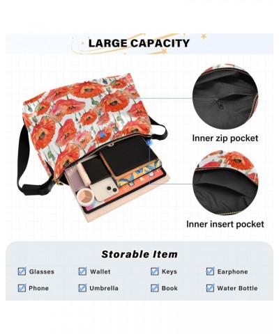 Wildflower Poppies Flower Tote Bag for Women Large Hobo Bags Crossbody Bag Hobo Wallet with Adjustable Strap for Men $18.80 T...