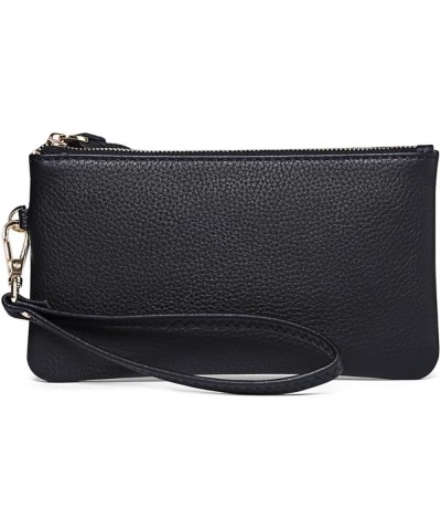 Rfid Blocking Wallet for Women Genuine Leather Wristlet Strap Pone Pouch Zipper Around Coin Pocket Clutch Purse Black $9.83 W...