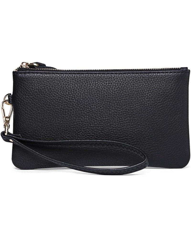 Rfid Blocking Wallet for Women Genuine Leather Wristlet Strap Pone Pouch Zipper Around Coin Pocket Clutch Purse Black $9.83 W...