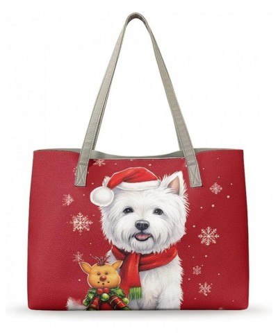 Large Purse with Compartments Womens Tote Purse Ladies Handbags for Work Christmas Puppy $19.68 Totes