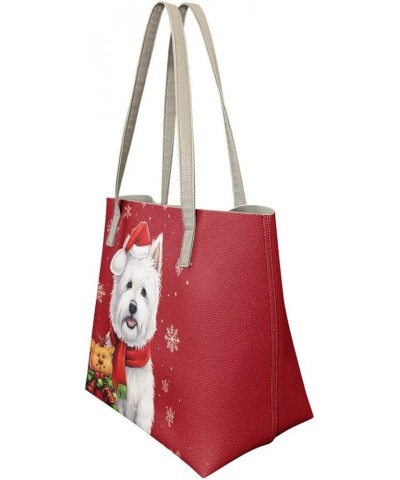 Large Purse with Compartments Womens Tote Purse Ladies Handbags for Work Christmas Puppy $19.68 Totes