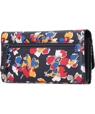 Money Manager RFID Women's Wallet Clutch Organizer (Petal PInk) Floating Floral Indigo $12.72 Wallets