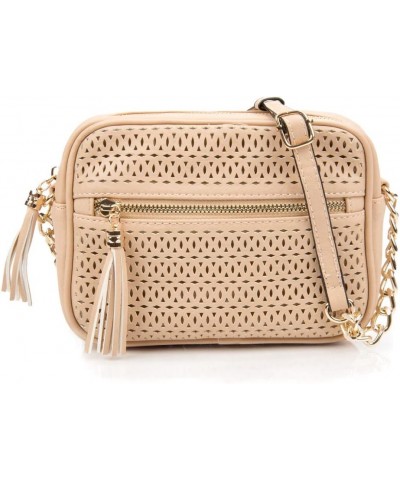 Women's Faux Leather Multi-Pocket Chain Strap Crossbody Clutch Bag for Shopping, Outdoors, Daily Use Beige $30.77 Clutches