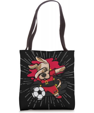 Dabbing Dog Angola Soccer Fans Jersey Angolan Football Lover Tote Bag $11.49 Totes