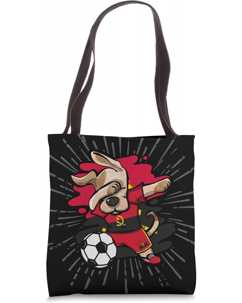 Dabbing Dog Angola Soccer Fans Jersey Angolan Football Lover Tote Bag $11.49 Totes