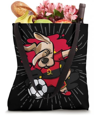 Dabbing Dog Angola Soccer Fans Jersey Angolan Football Lover Tote Bag $11.49 Totes