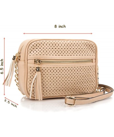 Women's Faux Leather Multi-Pocket Chain Strap Crossbody Clutch Bag for Shopping, Outdoors, Daily Use Beige $30.77 Clutches