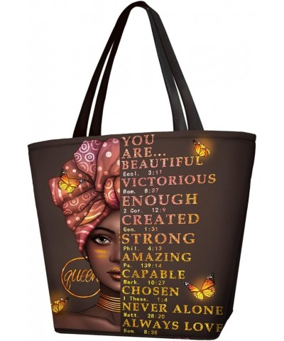 Afro Women Tote Bags African American Shoulder Bag Black Girl Magic Satchel Handbags For Shopping,Work,Grocery,Gym African Am...