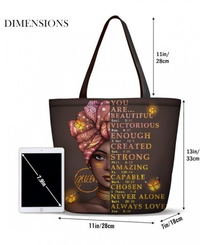 Afro Women Tote Bags African American Shoulder Bag Black Girl Magic Satchel Handbags For Shopping,Work,Grocery,Gym African Am...